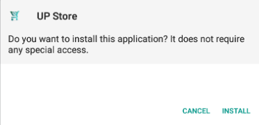 popup asks to confirm install